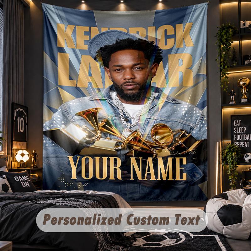 Personalized Wall Tapestry,Kendrick Lamar Custom Printed Name, Fabric Wall Art For Indoor Room Backdrop