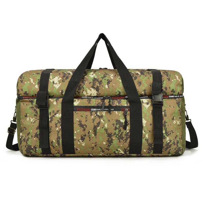 Saco de bagagem de grande capacidade impermeável ao ar livre saco de transporte de longa distância saco de viagem verificado embalagem roupas saco de viagem