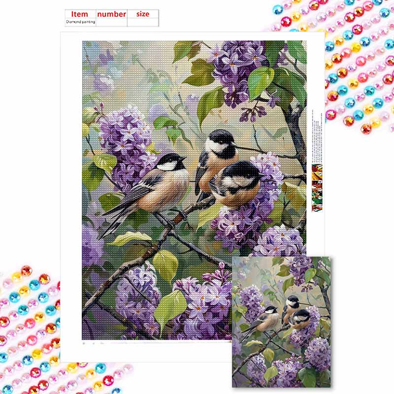 New Arrival 5D DIY Full Circle Diamond Painting "Flowers and Birds" Embroidery Cross Stitch Home Decor Gift