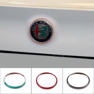 Nálepka na zadní část auta z pravého uhlíkového vlákna Logo Circle Cover Trim Nálepka pro Alfa Romeo Giulia Stelvio Exteriér vozu