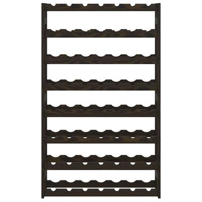 56 Bottle Wine Rack Black Solid Pine Wood