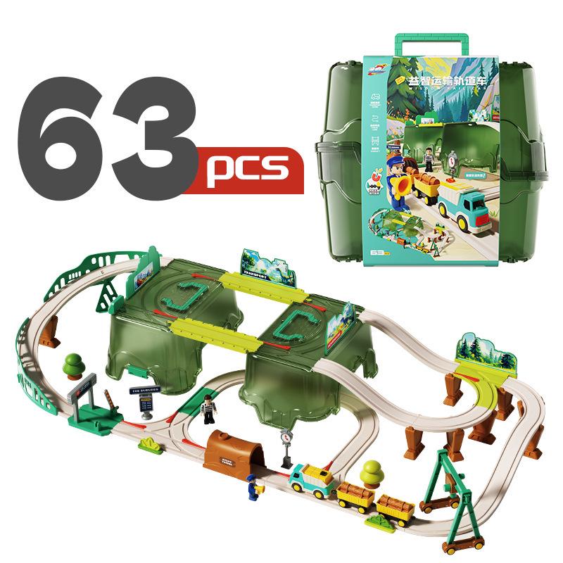 Forest Train Track Adventure Set: Educational Puzzle & Construction Vehicles for Ages 3-6
