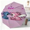 1pc Disney Stitch Couple's Fully Automatic Umbrella, All-Occasion Dual-Use Umbrella for Sun and Rain, Portable Folding Umbrell
