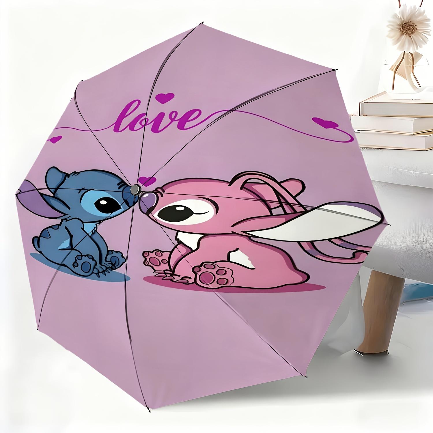 

1pc Disney Stitch Couple s Fully Automatic Umbrella, All-Occasion Dual-Use Umbrella for Sun and Rain, Portable Folding Umbrell