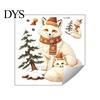Fox Window Decals Christmas Clings, Winter Forest Animal Double-Side Sticker, Waterproof PVC Wall Art Cute Reusable Static Glass for Holiday