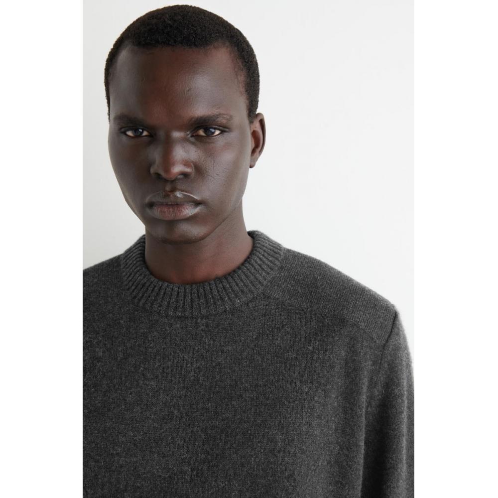 Cos Japan Cashmere Crew Neck Sweater Charcoal Melange