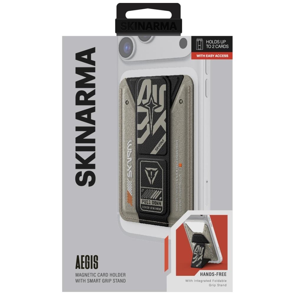 Portemonnaie Skinarma Kado Aegis Magnetisch     Kartenhalter Griff Ständer grau