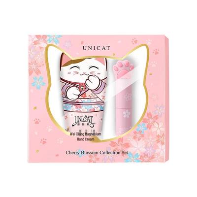 UNI CAT Cat Paw Hand Cream & Color-Changing Lip Balm Gift Set