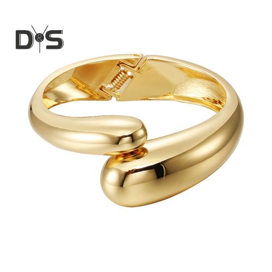 

Женский браслет открытый регулируемый цинковый сплав золотистого цвета гладкий гальванизированный полированный наручный ювелирный подарок на годовщину дня рождения легкий браслет золотистый