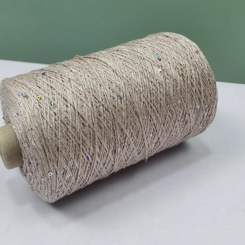 Glitter Mulberry Silk Cotton Thread 500g/Roll Glitter Bead Silk Lace Thread Soft Silky Spring/summer DIY Hand-woven Thread