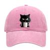 Washed Cat Print Baseball Cap Spring Summer Korean Style Casual Unisex Couple Versatile Hat Sun Hat Casual Duckbill Cap