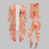 Plus Size Floral Print 3 Piece Outfit, Long Sleeve Open Front Cardigan Cami Top Leggings Set for Women