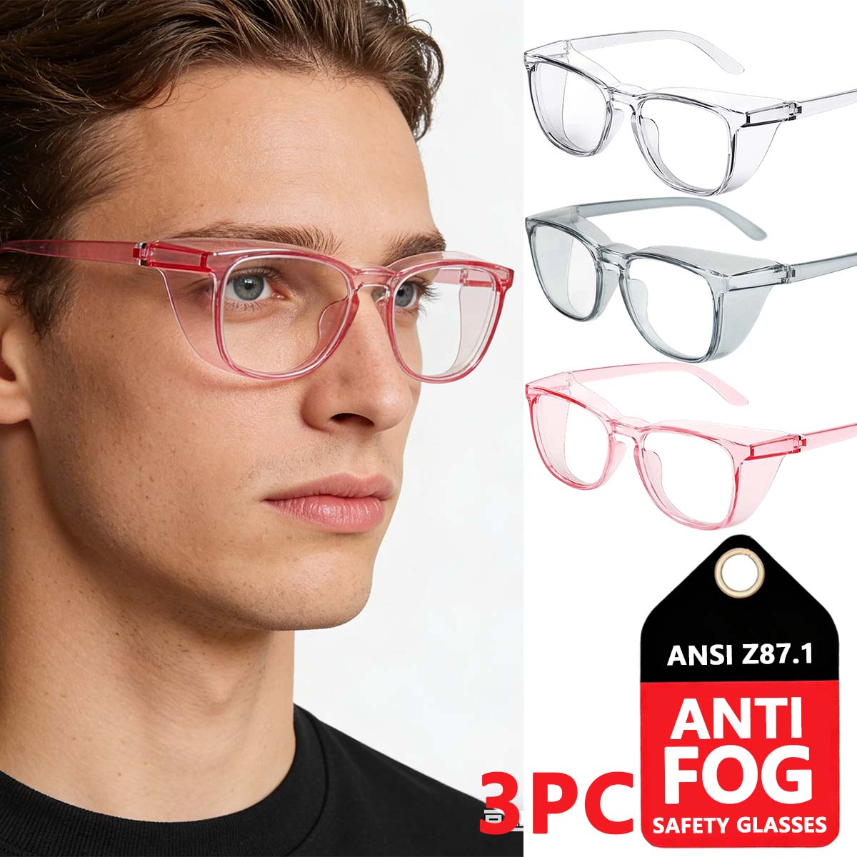 

safety glasses z87 protection laterale lunette de sécurité safety glasses for women and men anti fog windproof glasses HM9