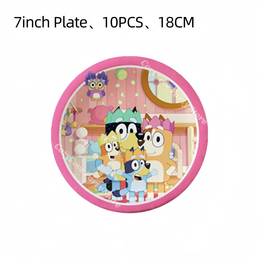 Pink Bluey Birthday Party Decoration Set Bingo Puppy Cup Plate Napkins Balloons For Kids Favors Gifts Photo Booth Baby Shower