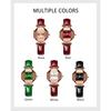 POEDAGAR Luxury Quartz Watch Elegant Fashion Red Dial Waterproof Ladies Leather Watches Women High Quality