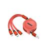 Retractable Macaron 3-in-1 Fast Charging Cable with Custom Logo