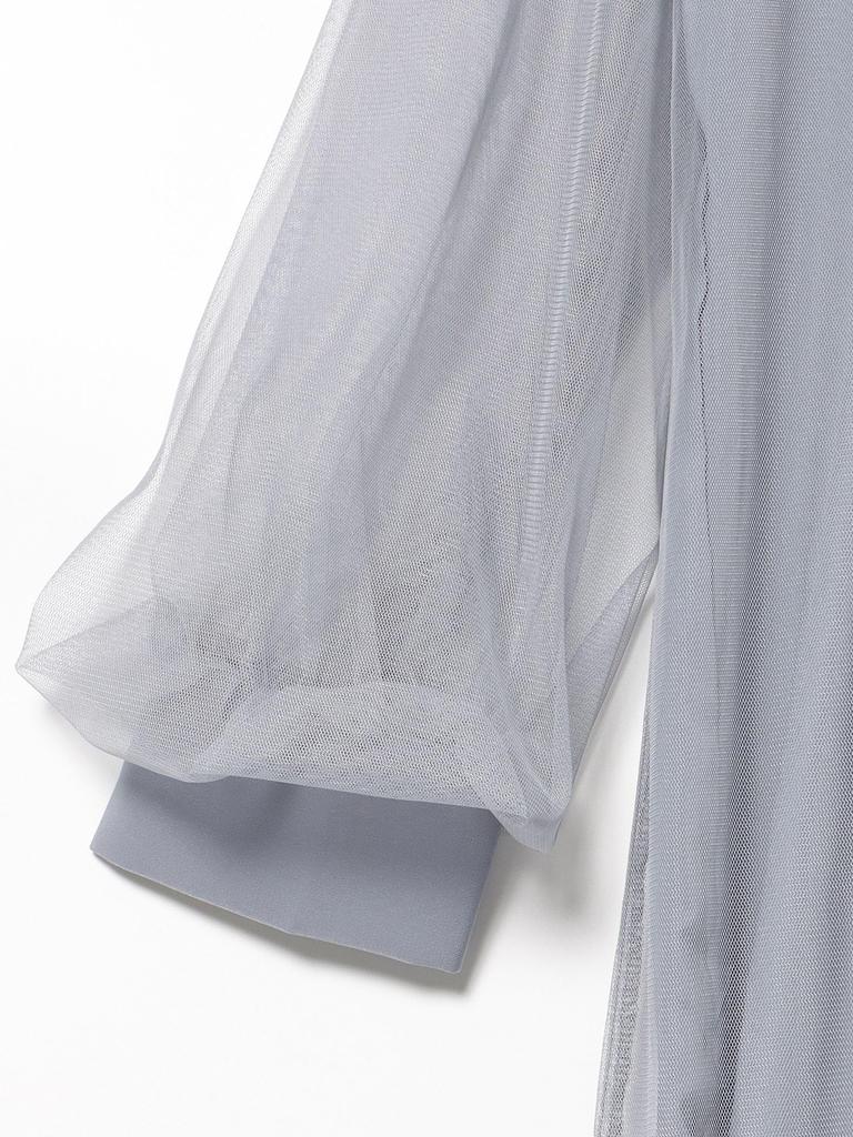 Beams Heart Sheer Tiered Dress, Women's, Greyish Blue, One Size