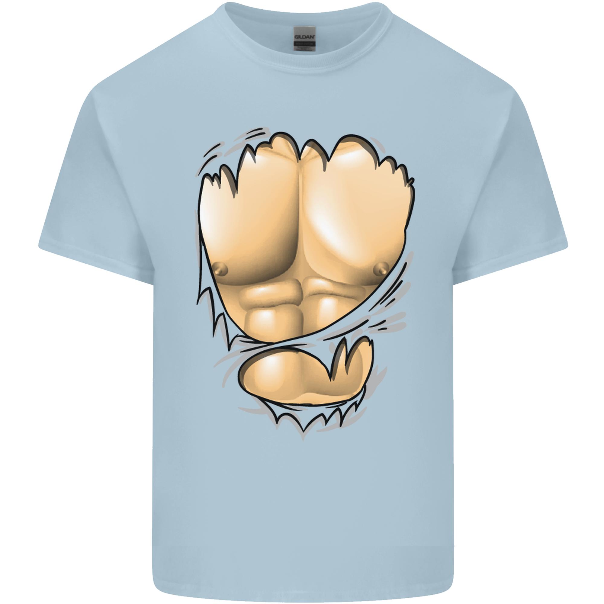 Gym Ripped Muscles Effect Unisexs Light Cotton TShirt S
