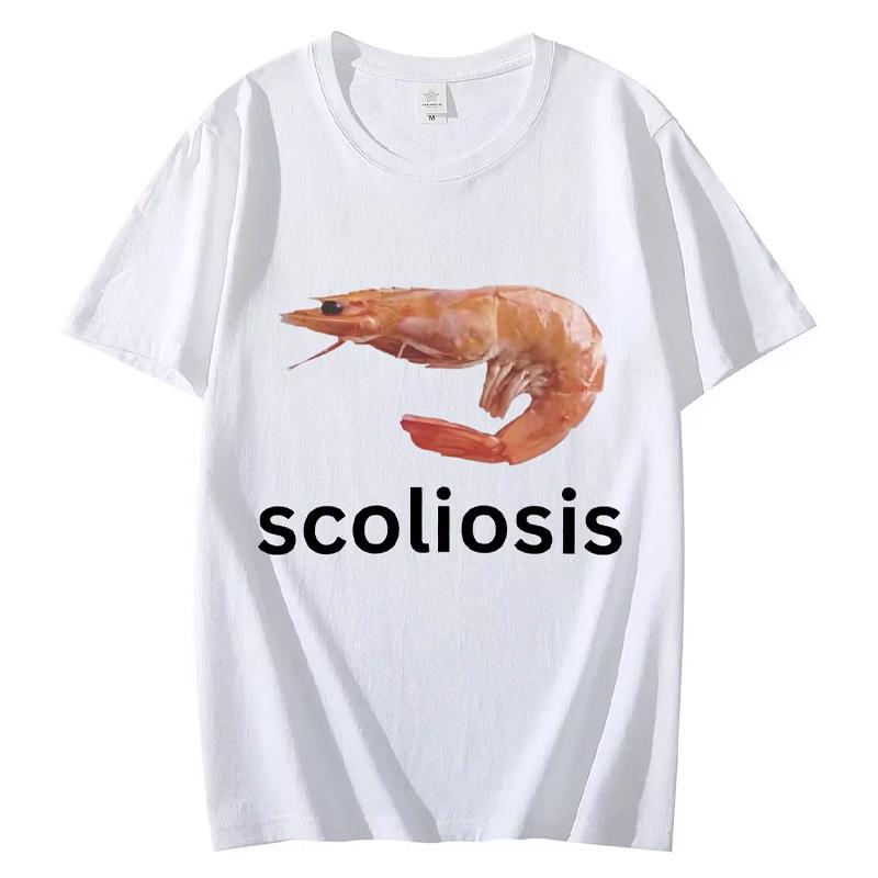 T-shirt Meme Gambero Divertente Scoliosi Unisex Moda Casual T-shirt Estiva Manica Corta Streetwear T-shirt Donna
