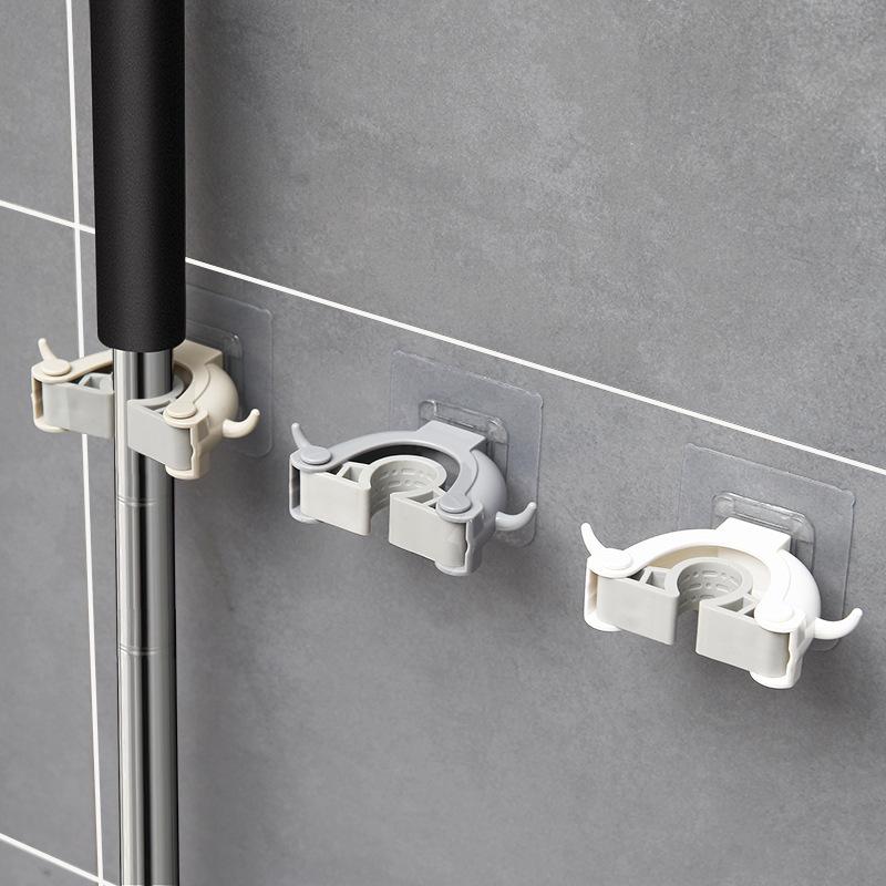 

Multi-functional Seamless Horn Mop Clamp Hook Non-drilling Adhesive Mop Stand Broom Stand Wall-mounted Bathroom 97*60*60mm чорний