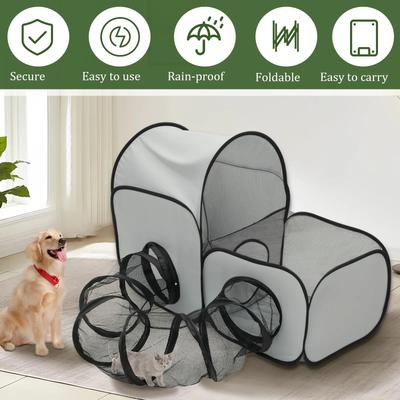 Outdoor Pet Tunnel Oxford Cloth Portable Cat Tunnels Tents with Storage Bag Foldable Breathable Cat Enclosures Pet Supplies S/L