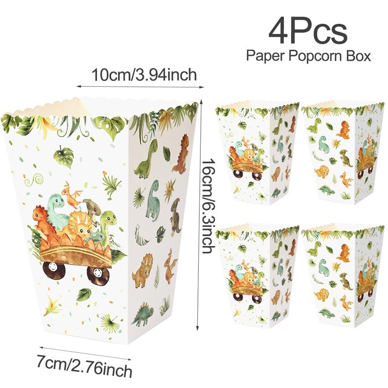 Dinosaur Theme Party Popcorn Boxes Candy Box Dinosaur Party Decor Birthday Baby Shower Kids Boys Jungle Birthday Party Supplies