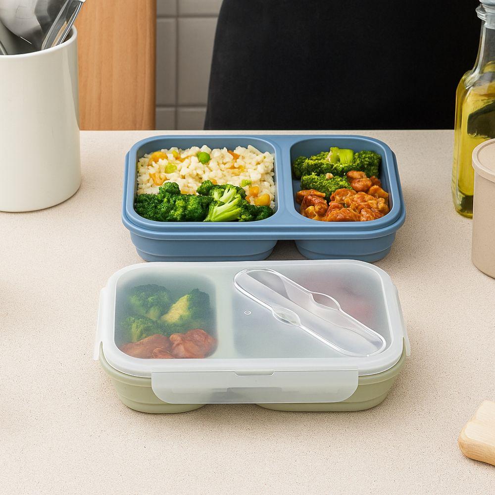 Airtight Foldable Lunch Box Large Capacity Food Storage Container Fresh Keeping Box  Camping