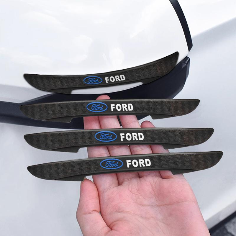 4pcs Rubber Car Door Edge Protector Sticker Anti Collision Anti-scratch Strips For Ford Focus Mondeo Mustang Fiesta Kuga MK2 MK3