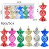 6pcs/box Candy Crutch Icicle Christmas Tree DIY Ornaments New Year Xmas Gifts Christmas Ball Decoration for Home Navidad