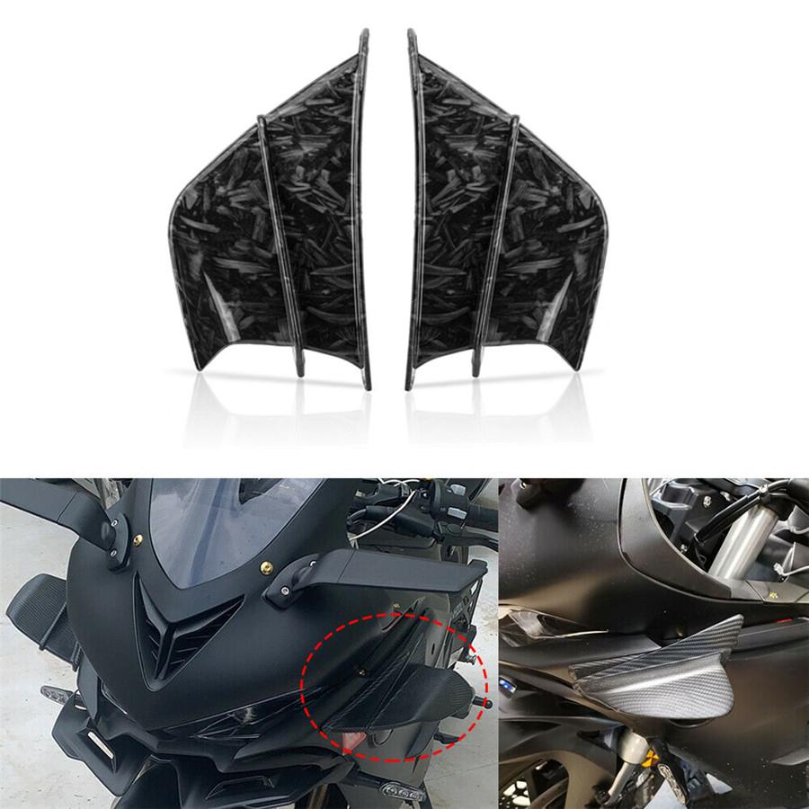 2x Race Motorcycle Side Wing Fairing Winglets Spoiler Air Deflector Marble Look