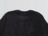 2023 Winter Black Faux Fur Round Neck Knit Sweater Jacket for Women