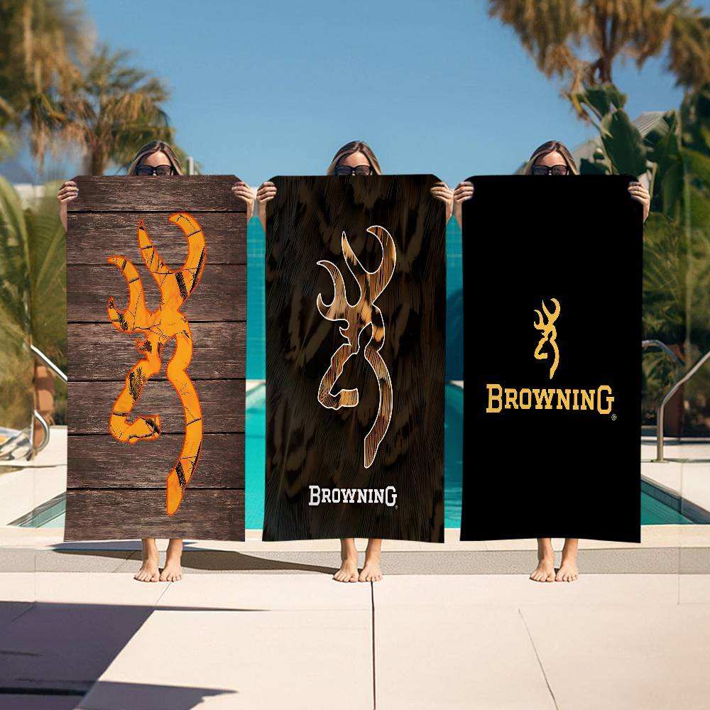 B-Brownings Logo Anime Beach Swimming Towel Soft Absorbent Washcloth Children's Gifts For Kids Travel Camping Gym