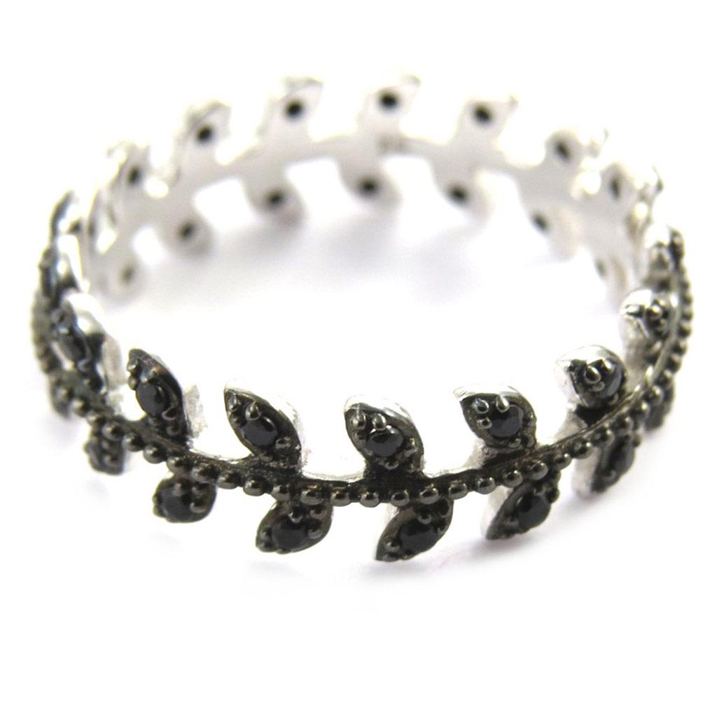 

Bague Argent Epi de blé noir - 6 mm