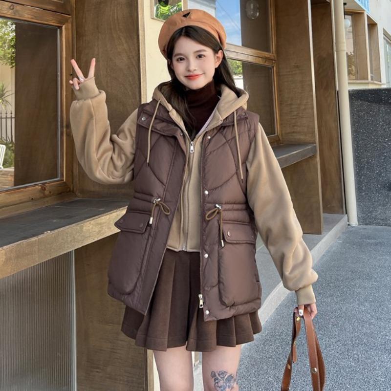 

Сращенное двухпредметное хлопковое пальто для женской зимы, новое стеганое хлопковое пальто с капюшоном для женщин, утолщенная приталенная куртка XXL