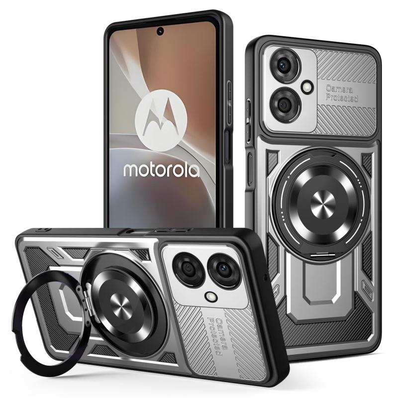 Luxus Magsafe Magnetische Kabellose Lade Panzerhülle Für Motorola G54 Militärischer Fingerringhalter Schutzhülle