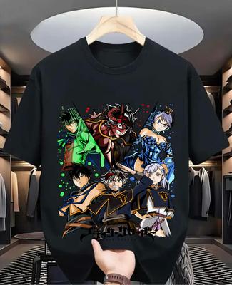 Black Clover T-Shirt Asta Yuno Anime Manga  Girl Gifts Black Shirt All Size