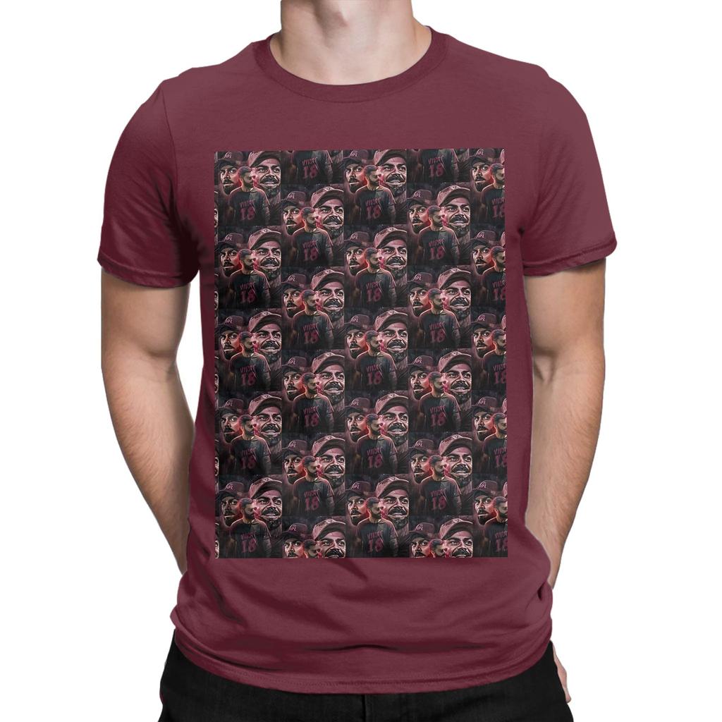 King Kohli Intense Portrait Collage RCB Funny Graphic 100 Cotton TShirt RCB Tops Tees For Unisex