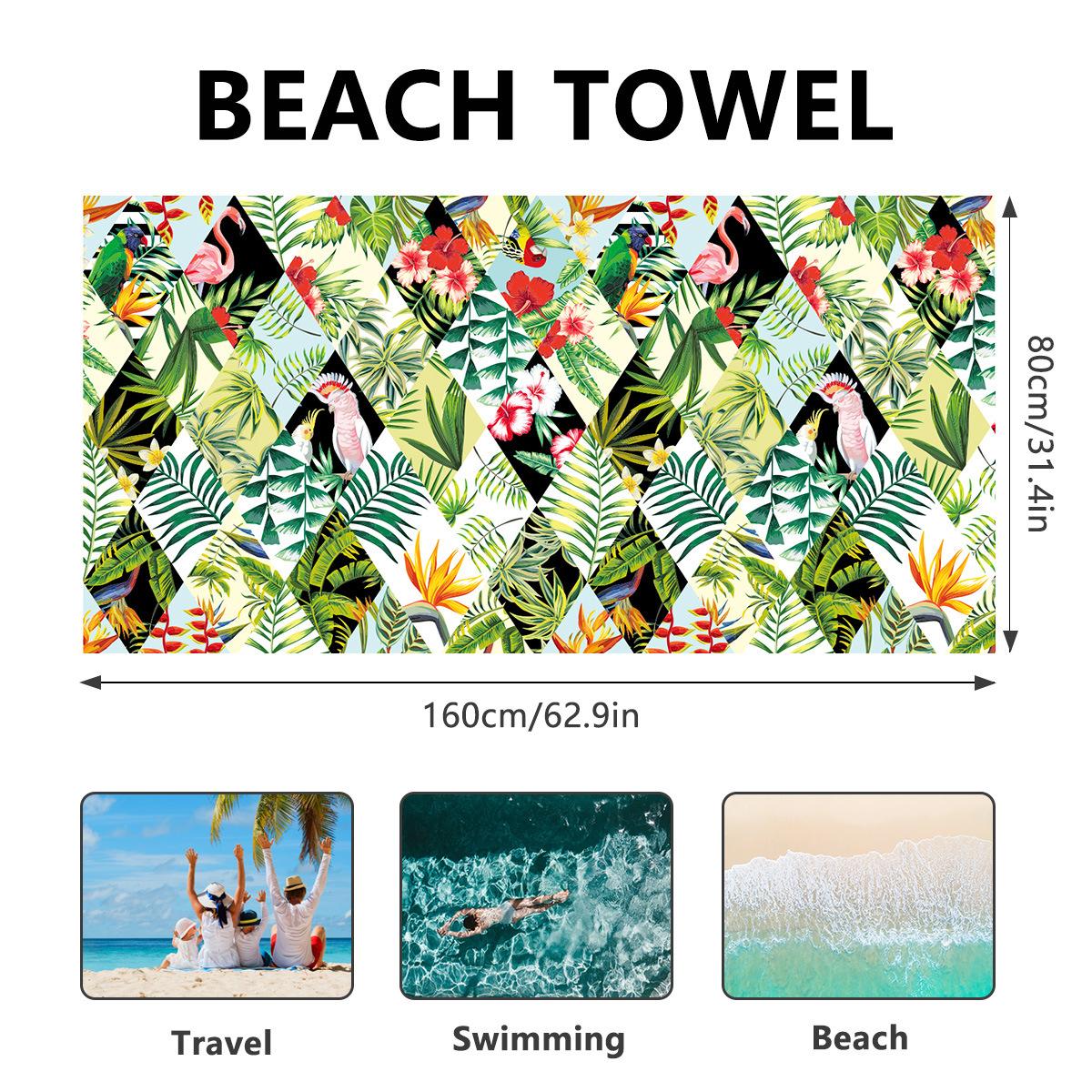 

Double-sided velvet beach towel, microfiber towel, absorbent bath towel, quick-drying sunscreen shawl 80 * 160 [OPP independent bag]