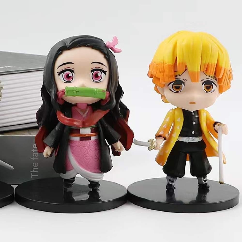 Adorable Demon Slayer Tanjiro Nezuko Pvc Figures 6-pack 8.5cm Anime Merchandise