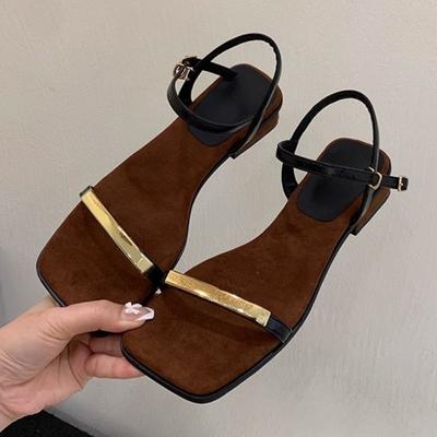 Fashion Sexy Mid Heels Women Sandals Fashion Heeled Shoes 2025 Summer New Brand Chunky Pumps Slippers Shallow Buckle Zapatillas De Mujer
