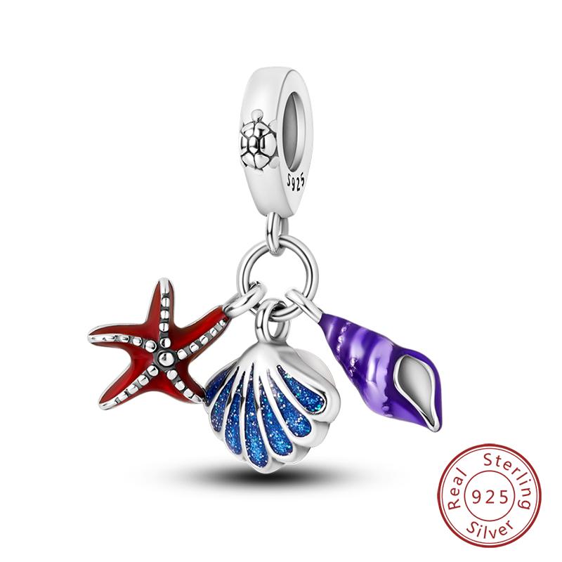 Copper Blue Ocean Ship Lighthouse Starfish Turtle Dolphin Charms Pendants Fit Qikaola Bracelets Diy Jewelry Gifts