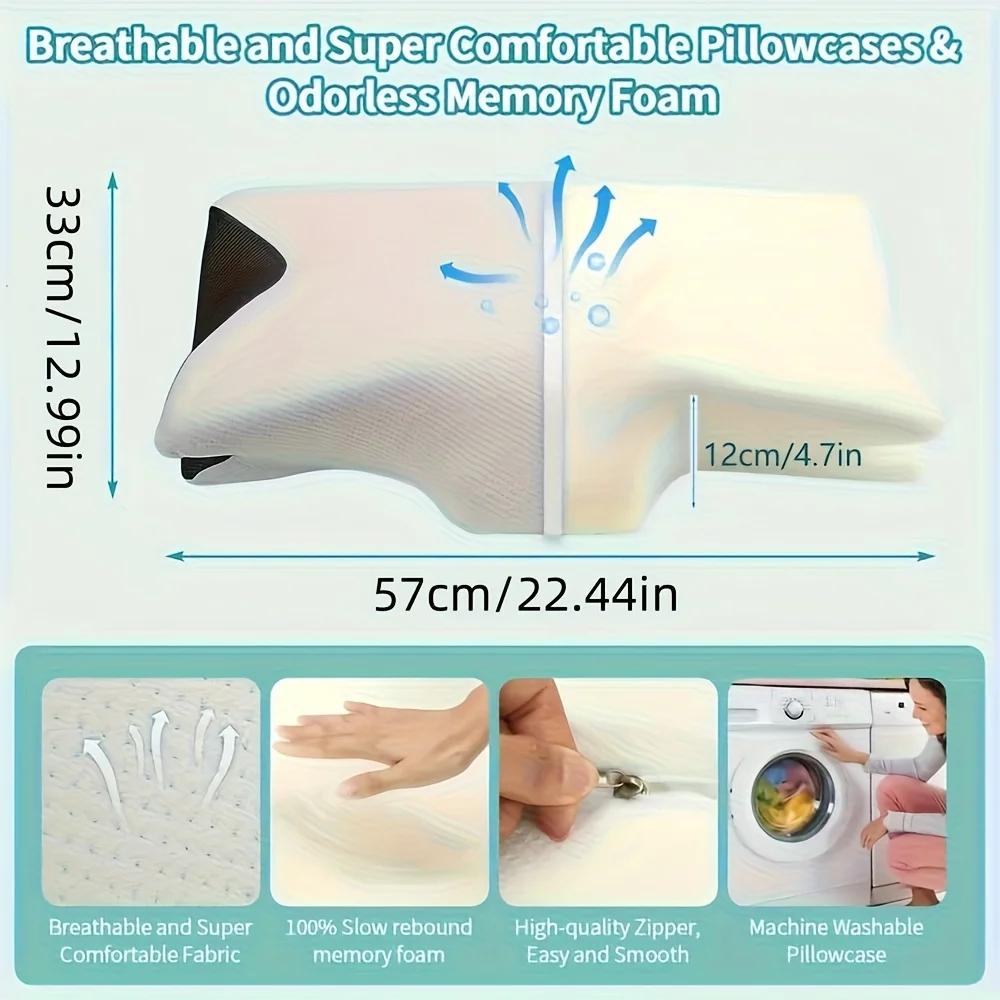 Black Butterfly Shape Memory Foam Cervical Pillow Ergonomic Orthopedic Slow Rebound Neck Pain Support Pillow
