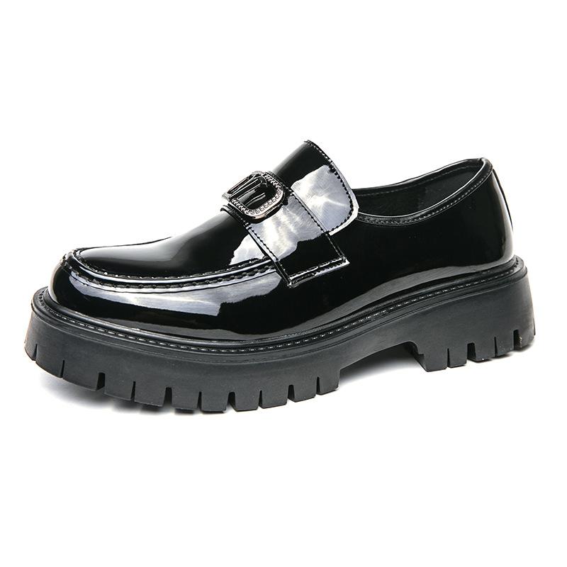 

Leather shoes men s four-season men s shoes inner height increase small leather shoes business dress casual shoes large size wedding groom shoes 45 чорний
