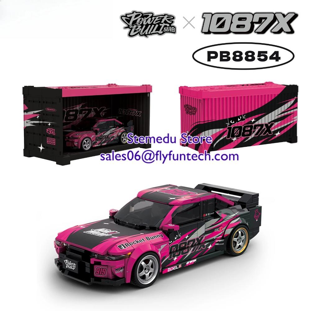 MOC PB8801-8849 Technischer Speed Champion MX5 Rennwagen Modell Wohnmobil Container Baustein Ziegelstein Montage Spielzeug Kinder Weihnachtsgeschenk