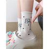 Female Fall Striped Cartoon Cute Preppy Bow Puppy Mid Tube Socks