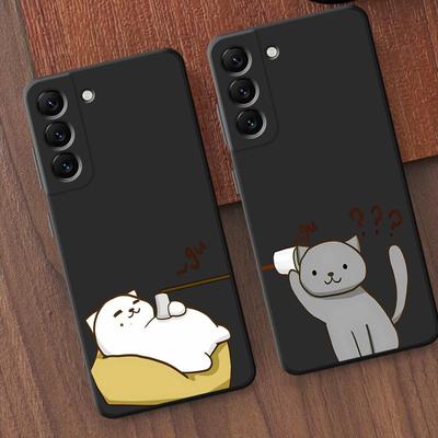 Cartoon Cat Matching Couple Phone Case for Samsung Galaxy A53 A22 A51 A35 A54 A21s A52 A55 A72 A24 A73 A56 A33 A25 A25 A23 A35