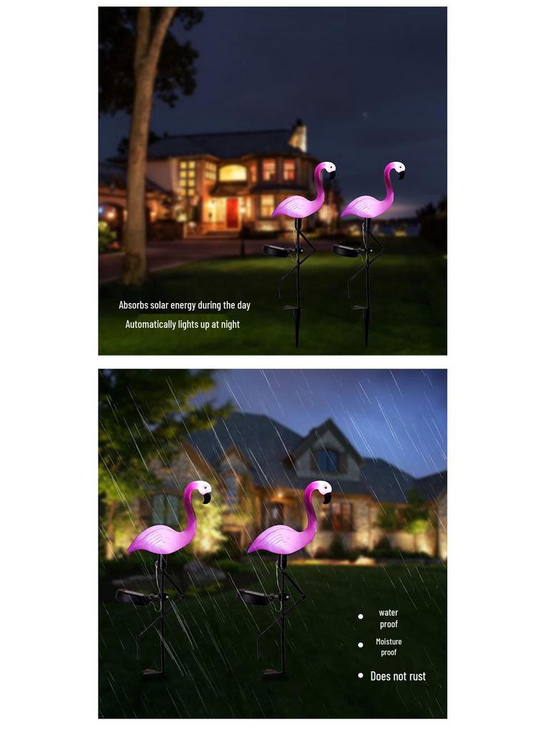 LED Solar Flamingo Garden Light - Outdoor Decorative Stake for Courtyard