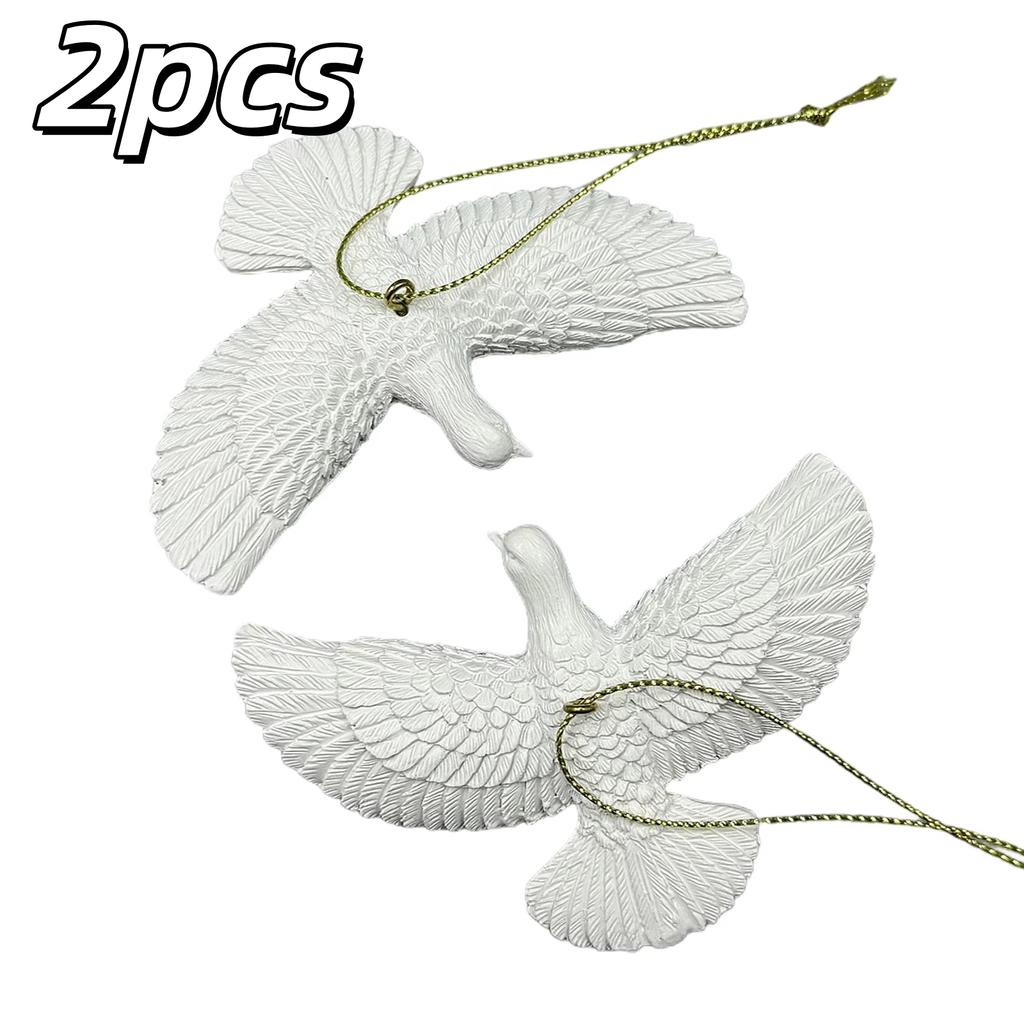1-4pcs Peace Doves Resin Christmas Decorations Creative Home Festival Sculpture Outdoor Courtyard Friendship Dove Decoration
