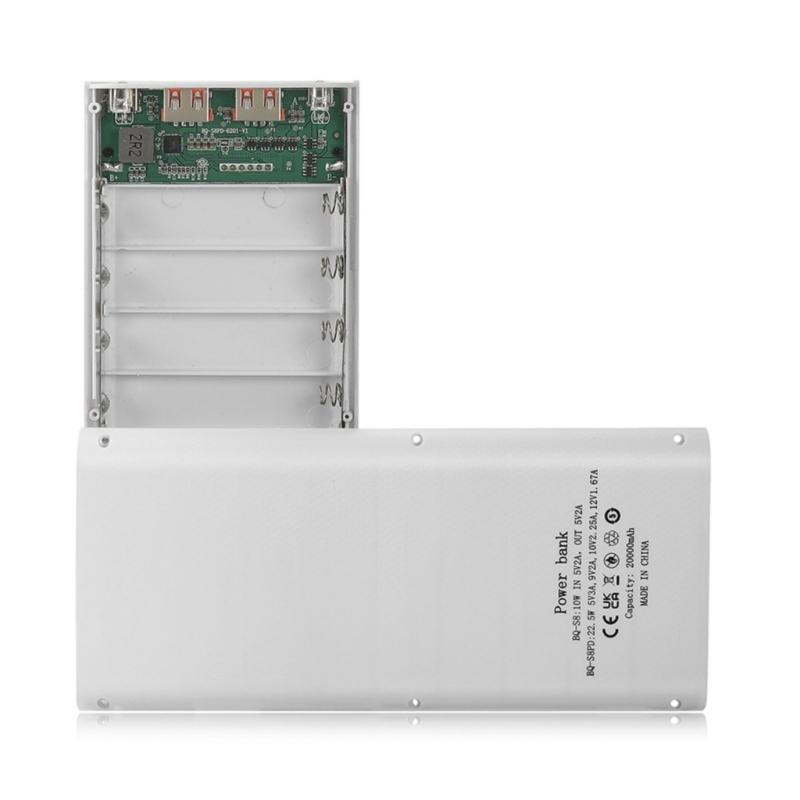 DIY 18650 Battery Pack Enclosure with Double USB Port Quick Charging Power Banks Case for Fast Charging Power Banks