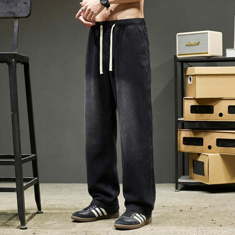 Men's Retro Washed Loose Straight Jeans